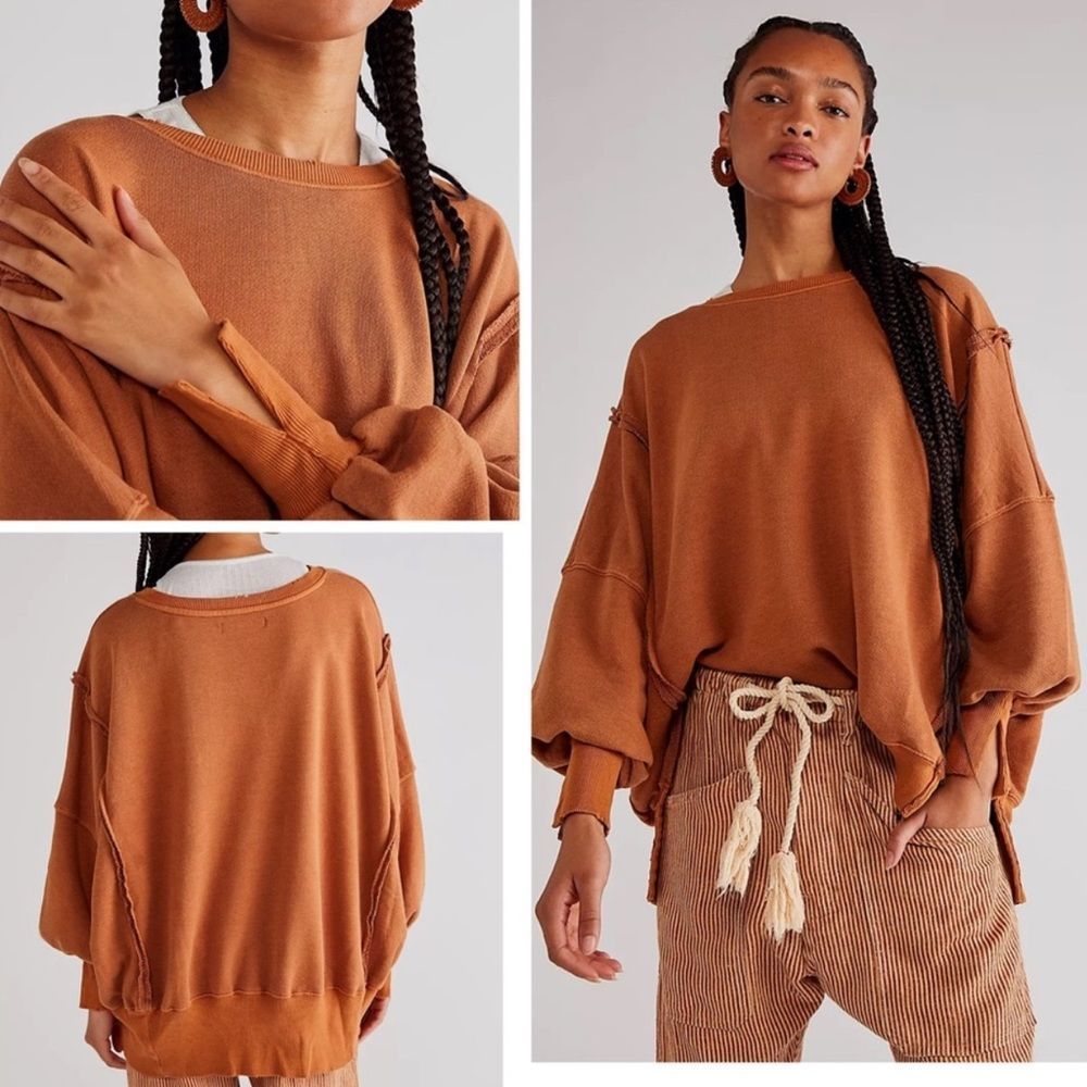 FP Camden Oversized Sweatshirt in Sand Heather Gray - Picture 5 of 14